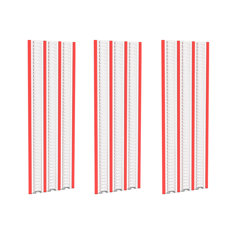 persiana coarrugada transparente y rojo